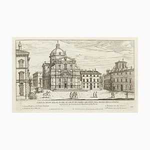 Giambattista Falda, Church of Jesus Rome, 1665, Original Etching-ZCI-810767