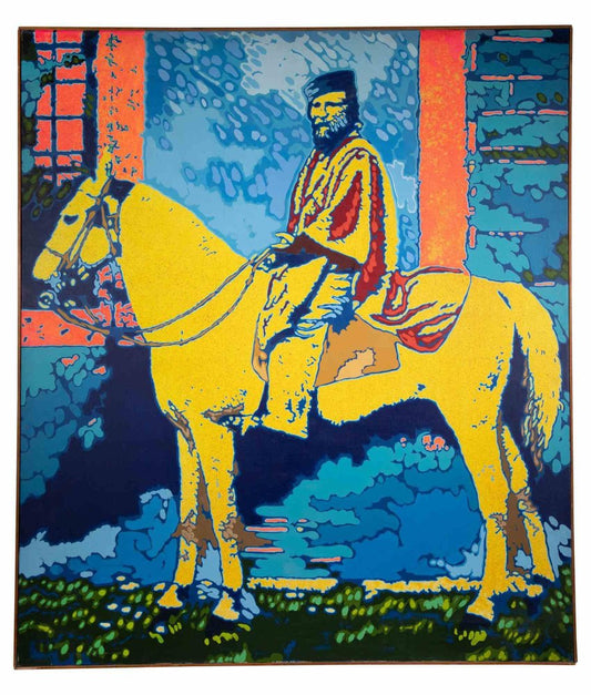 Giangiacomo Spadari, Garibaldi Riding His Horse, Oil on Canvas, 1977