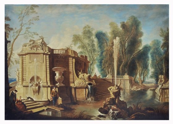 Gianluca D'Este, Italian Garden, Oil on Canvas-YUW-1297514