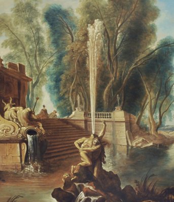 Gianluca D'Este, Italian Garden, Oil on Canvas-YUW-1297514