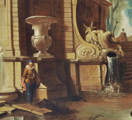 Gianluca D'Este, Italian Garden, Oil on Canvas-YUW-1297514