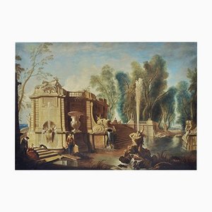 Gianluca D'Este, Italian Garden, Oil on Canvas-YUW-1297514