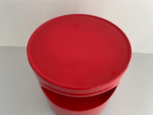 Giano Giano Vano Round Red Side Table by Emma Gismondi Schweinberger for Artemide Milan, Italy, 1970s-RDS-1721382