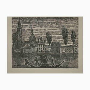 Gianpaolo Berto, Gondoliers in Venice, Etching, 1974-ZCI-2029964