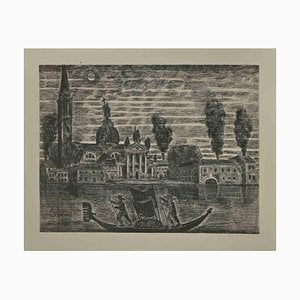 Gianpaolo Berto, Gondoliers in Venice, Etching, 1974-ZCI-2029314