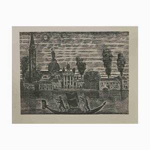 Gianpaolo Berto, Gondoliers in Venice, Etching, 1974-ZCI-2029847