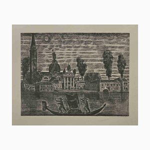 Gianpaolo Berto, Gondoliers in Venice, Etching, 1974-ZCI-2029171