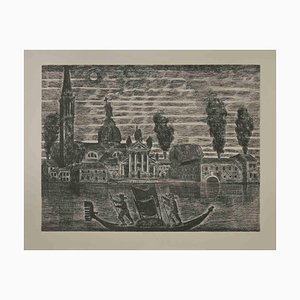 Gianpaolo Berto, Gondoliers in Venice, Etching, 1974-ZCI-2029533