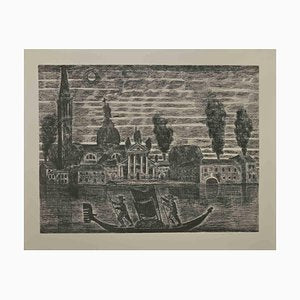 Gianpaolo Berto, Gondoliers in Venice, Etching, 1974-ZCI-2029525