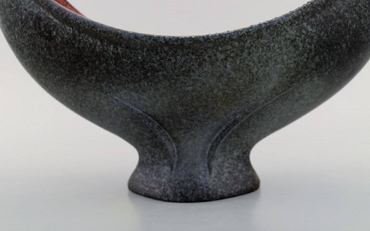 Giant Bowl in Glazed Stoneware by Maxime Fillon, France, 1950s