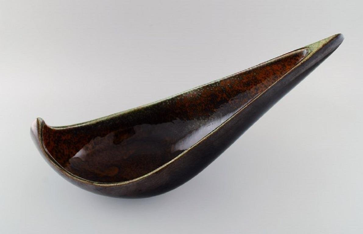 Giant Glazed Stoneware Freeform Bowl by Maxime Fillon, France