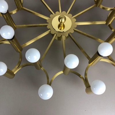 Gigantic Brass 24 Bulb Flush Mount Ceiling Light from Stilnovo, Italy, 1960s-QZ-1079806