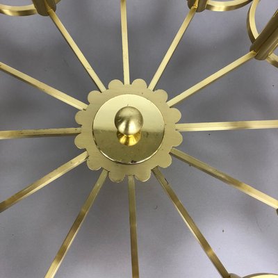 Gigantic Brass 24 Bulb Flush Mount Ceiling Light from Stilnovo, Italy, 1960s-QZ-1079806