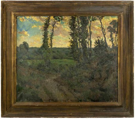 Gigi Comolli, Lombard Landscape, Oil Painting, 1928-ZCI-1760538