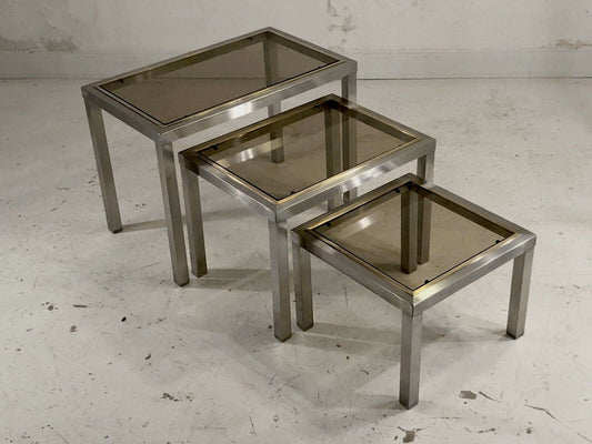 Gigogne Nesting Tables by Guy Lefevre for Maison Jansen, 1970s, Set of 3