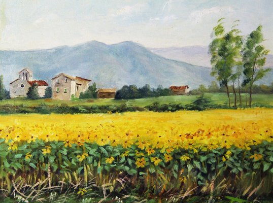 Gikol, Spanish Landscape, 1990s, Oil on Canvas, Framed-ZYI-1332126