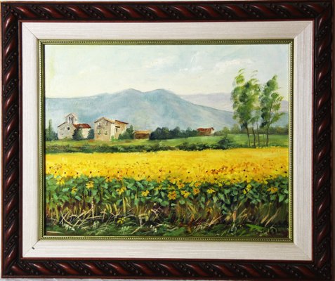 Gikol, Spanish Landscape, 1990s, Oil on Canvas, Framed-ZYI-1332126