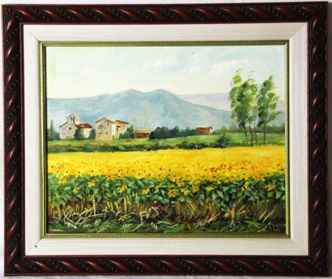 Gikol, Spanish Landscape, 1990s, Oil on Canvas, Framed-ZYI-1332126