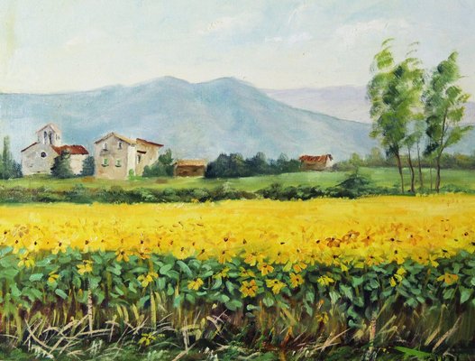 Gikol, Spanish Landscape, 1990s, Oil on Canvas, Framed-ZYI-1332126