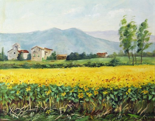 Gikol, Spanish Landscape, 1990s, Oil on Canvas, Framed-ZYI-1332126