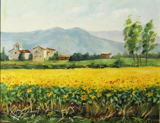 Gikol, Spanish Landscape, 1990s, Oil on Canvas, Framed-ZYI-1332126