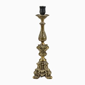 Gilded and Machined Brass Candlestick Table Light, Italy-RAQ-1186766