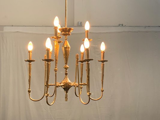 Gilded and Worked Brass Ceiling Lamp, 1950s-IJR-666575