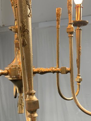 Gilded and Worked Brass Ceiling Lamp, 1950s-IJR-666575