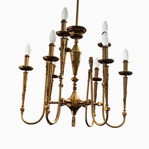 Gilded and Worked Brass Ceiling Lamp, 1950s-IJR-666575