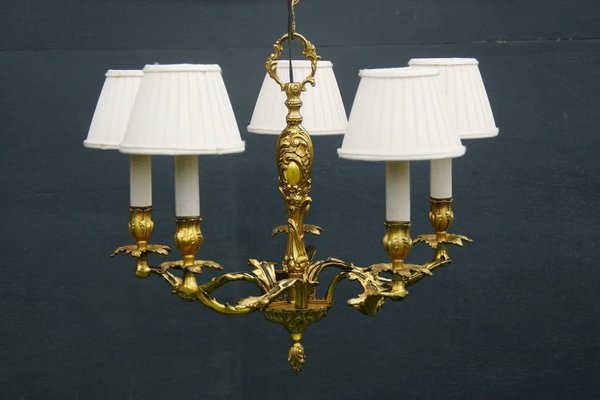 Gilded Antique Chandelier in Rococo Style ~1910 From Germany-DUM-1314805