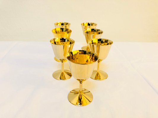 Gilded Aperitif 24 Carat Gilding Glasses, Set of 7-RZY-1105815