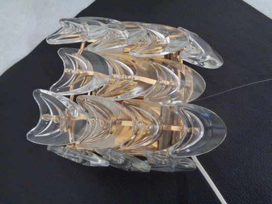 Gilded Brass and Crystal Glass Sconces by Ernst Palme for Palwa, 1960s, Set of 2-RDW-692802