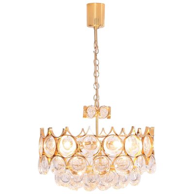 Gilded Brass and Glass Chandelier from Palwa, 1960s-VLZ-632088