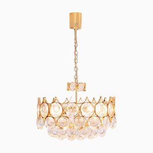 Gilded Brass and Glass Chandelier from Palwa, 1960s-VLZ-632088