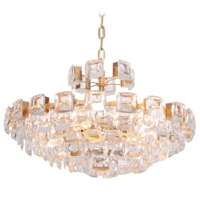 Gilded Brass and Glass Jewel Chandelier from Palwa, 1960s-VLZ-632029