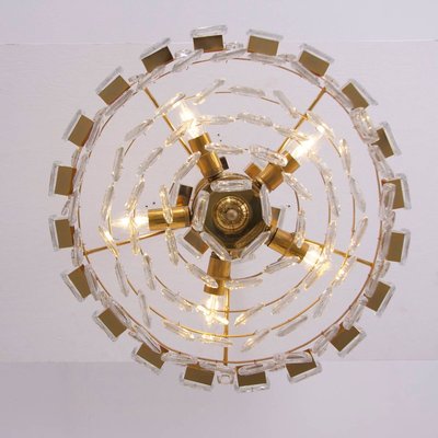 Gilded Brass and Glass Jewel Chandelier from Palwa, 1960s-VLZ-632029