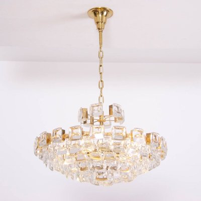 Gilded Brass and Glass Jewel Chandelier from Palwa, 1960s-VLZ-632029