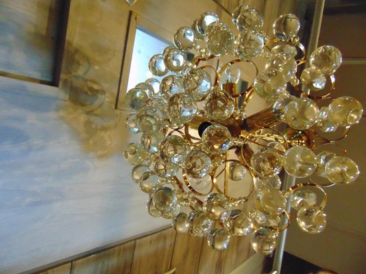 Gilded Brass Chandelier by Christoph Palme for Palwa, 1960s-CAQ-1279098