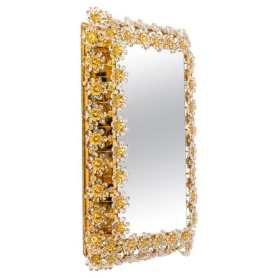 Gilded Brass & Crystal Glass Backlit Mirror from Palwa, Germany-UGR-1195090