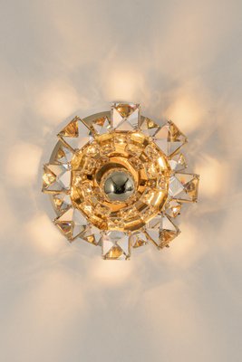 Gilded Brass Crystal Wall Lights from Palwa, Germany, 1960s, Set of 2-UGR-1285848