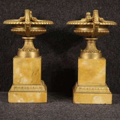 Gilded Bronze and Yellow Marble Risers, 1930s, Set of 2-RP-1723003