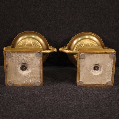 Gilded Bronze and Yellow Marble Risers, 1930s, Set of 2-RP-1723003