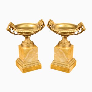 Gilded Bronze and Yellow Marble Risers, 1930s, Set of 2-RP-1723003