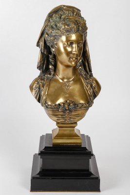 Gilded Bronze Bust by Eugène Antoine François Aizelin.-WFS-1793977