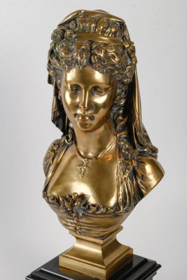 Gilded Bronze Bust by Eugène Antoine François Aizelin.-WFS-1793977