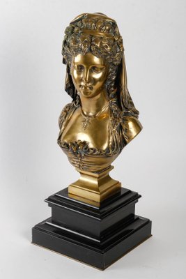 Gilded Bronze Bust by Eugène Antoine François Aizelin.-WFS-1793977