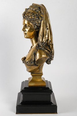 Gilded Bronze Bust by Eugène Antoine François Aizelin.-WFS-1793977