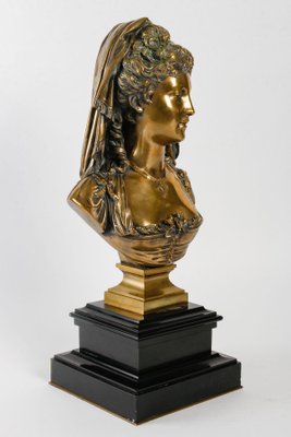 Gilded Bronze Bust by Eugène Antoine François Aizelin.-WFS-1793977