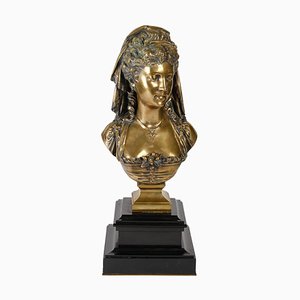 Gilded Bronze Bust by Eugène Antoine François Aizelin.-WFS-1793977