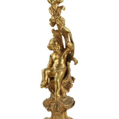 Gilded Bronze Candelabras, 19th Century, Set of 2-WMV-1767179